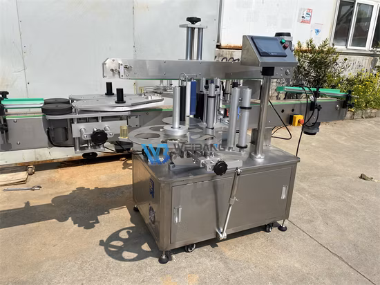 Etichettatrice automatica per etichette adesive per superfici piane Etichettatrice per bottiglie di detersivo per bucato Etichettatrice a doppio lato