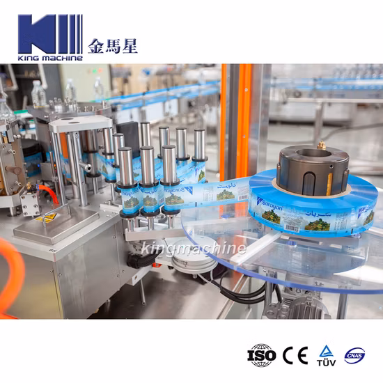 Colla a caldo completamente automatica OPP Pet Bottiglia piatta rotonda in plastica Bottiglia quadrata Bottiglia gassata Bevanda per succhi Etichettatrice per bottiglie di acqua potabile Macchina imballatrice